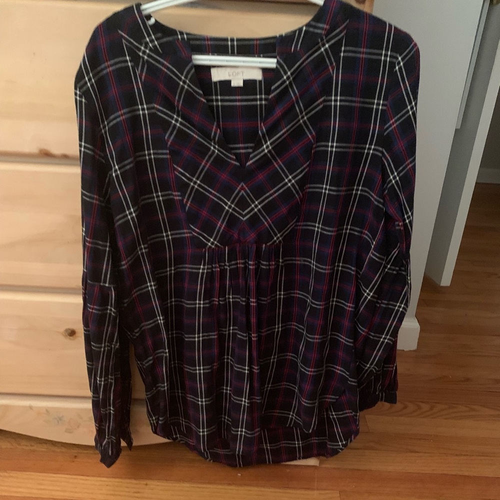 Plaid long sleeve blouse from Ann Taylor Loft